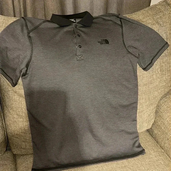 NWOT NORTH FACE Men’s Polo Gray Short Sleeve Shirt Size Small FLASH DRY - Picture 6 of 9